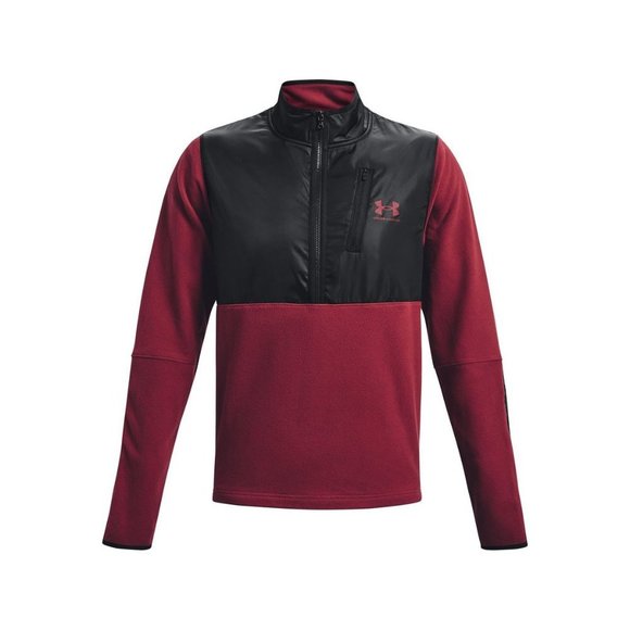 Under Armour Coldgear Infrared Fleece I/2 Zip Pullover Jacket Mens Size S Maroon - Picture 3 of 13